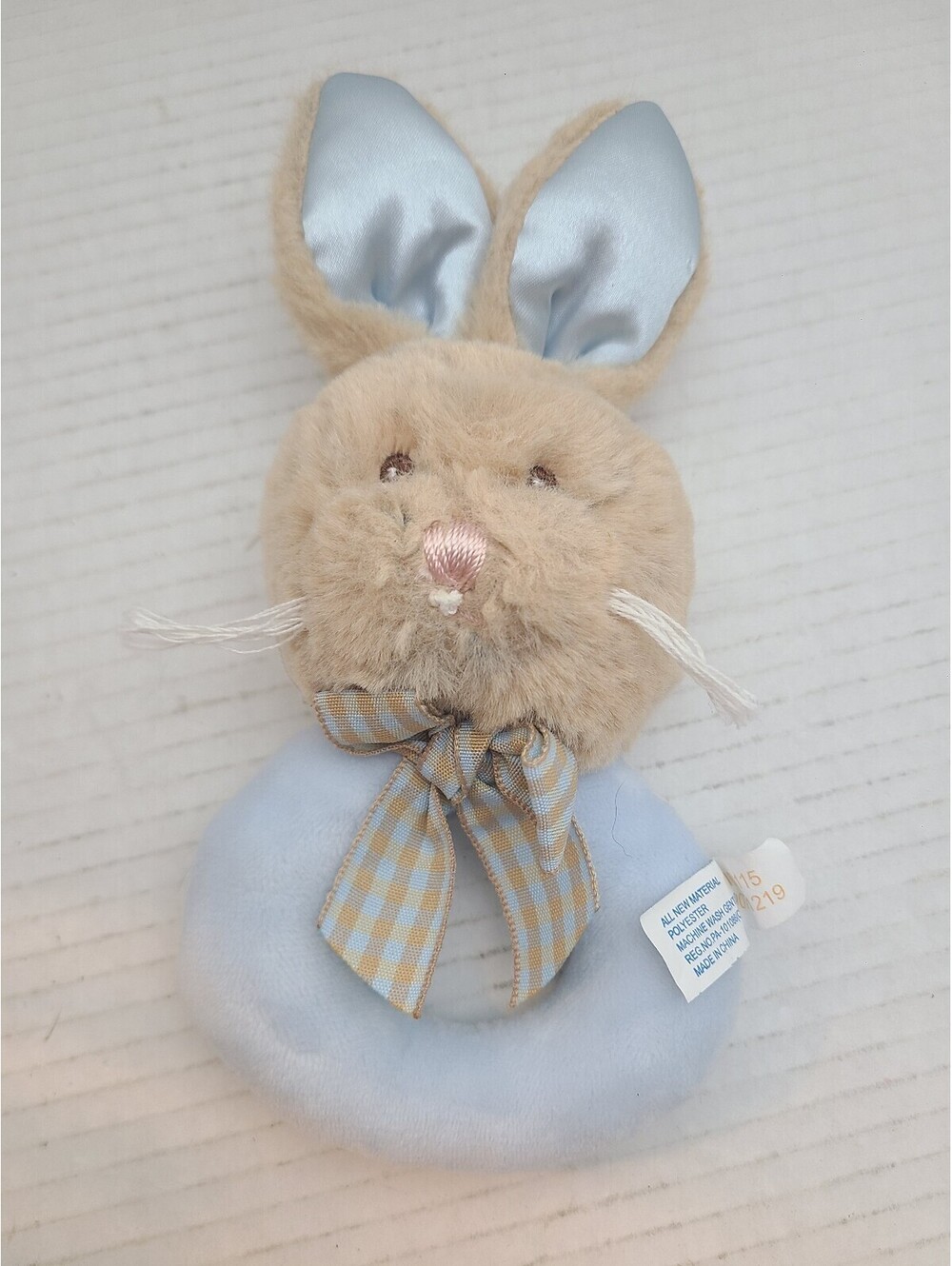 Bearington Collection Baby Lil' Bunny 5.5" Plush Rabbit Rattle